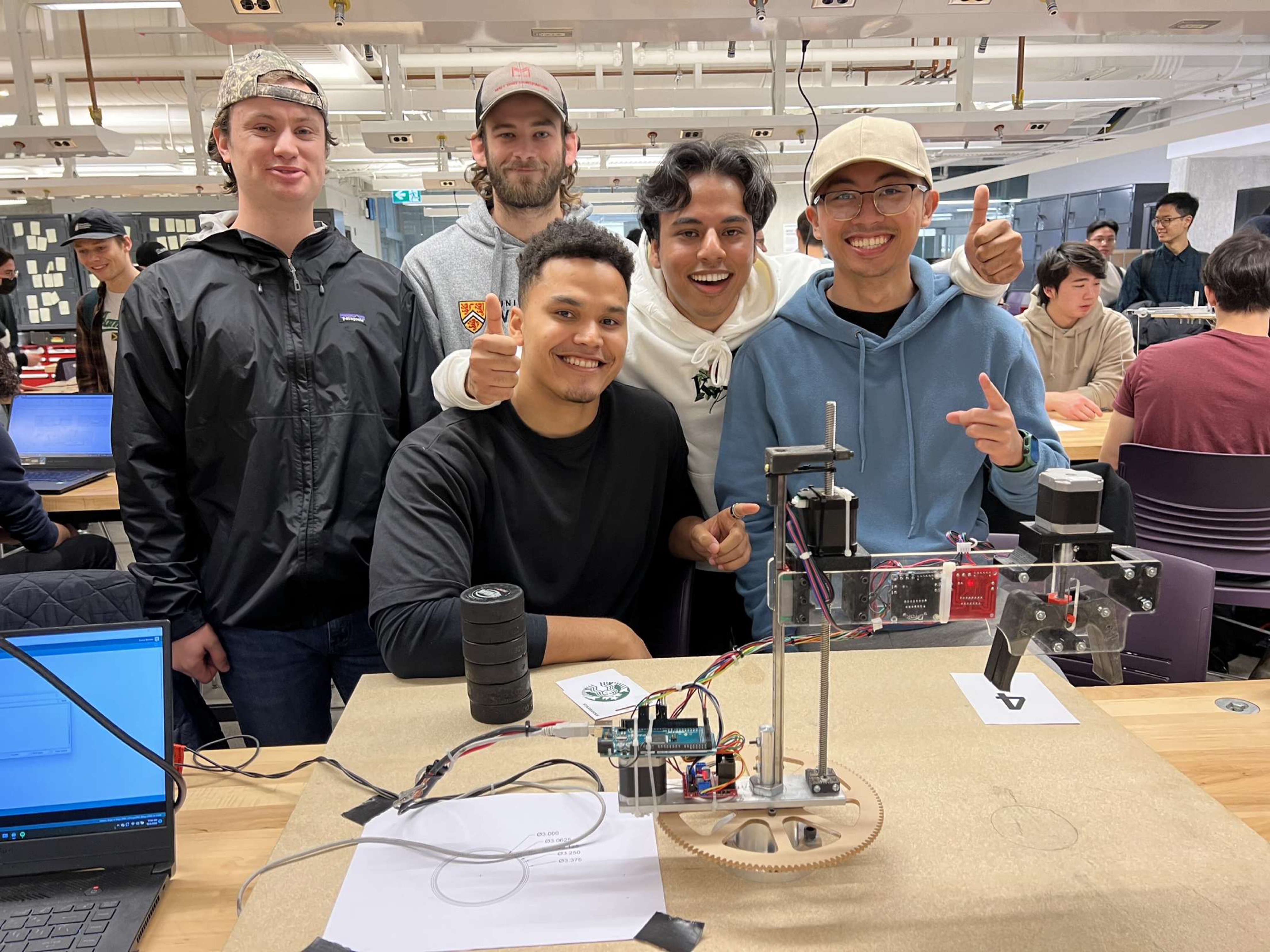 Gripper Robot team after winning first place for design
