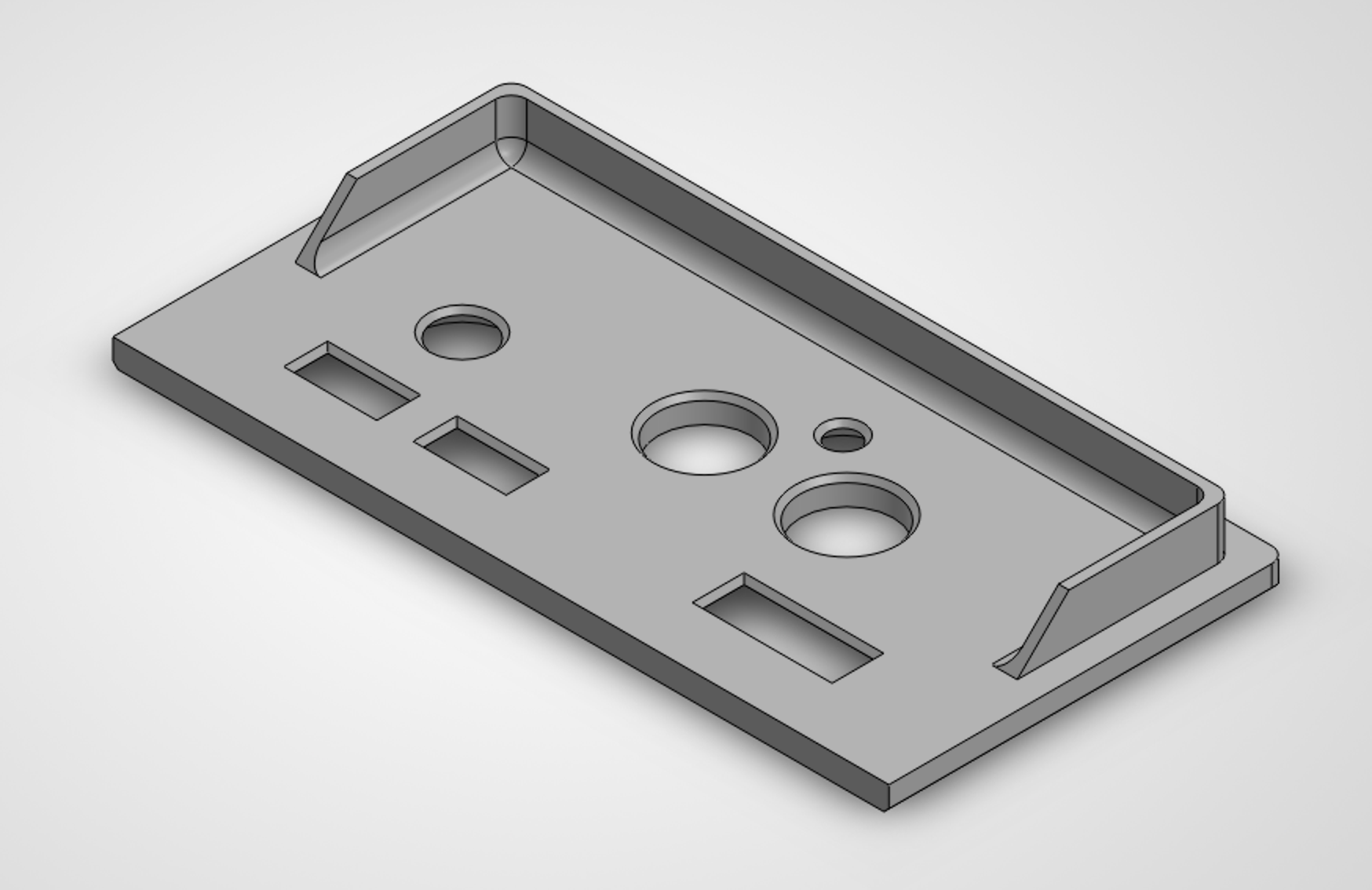 SolidWorks render of the Raspberry Pi audio streamer enclosure cover