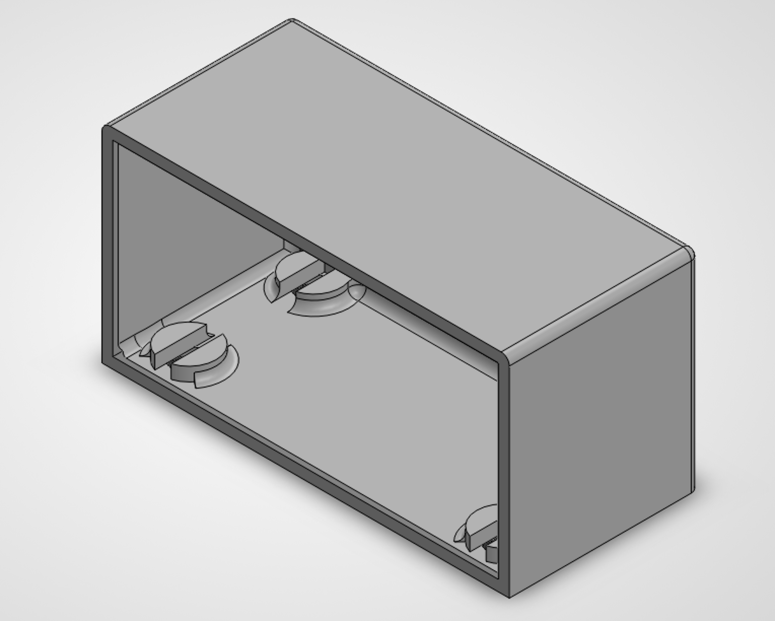 SolidWorks render of the Raspberry Pi audio streamer enclosure bottom